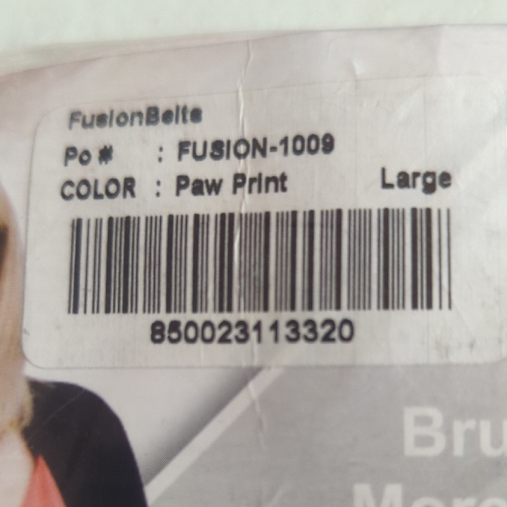Paw Print Design Size Large Fusion Belts Slim Belt with Zippered Pocket - Picture 6 of 6